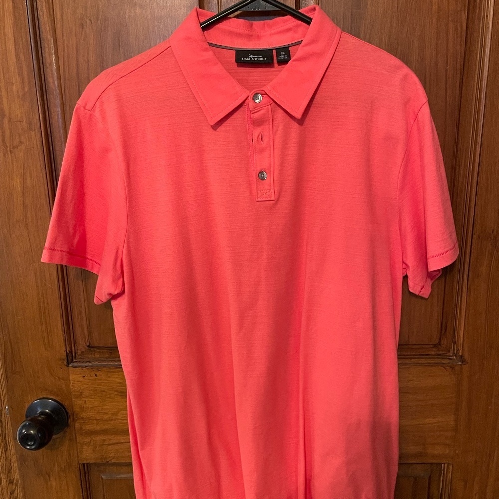 MENS MARC ANTHONY SALMON COLOR POLO SHORT SLEEVE XL